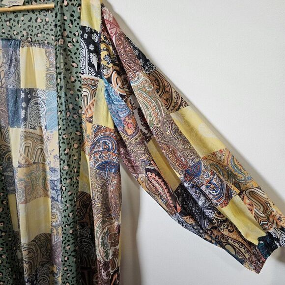 EUC LIKE NEW UMGEE + BOHO PATCH LIKE PRINT LONG/DUSTER KIMONO TOP SIZE 1XL - Picture 4 of 16